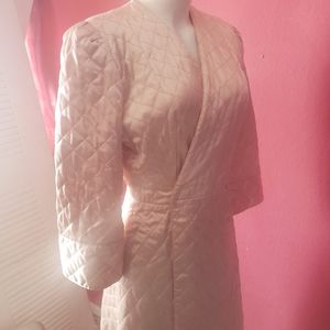 1960s vintage quilted calf length dressing gown, glam house coat